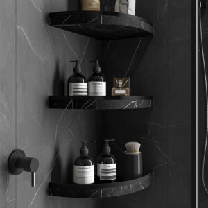 Life of Homes 9'' x 9'' x 0.75 Thickness Premium Marble Corner Shelves for Bathroom Wall (Bottocino)