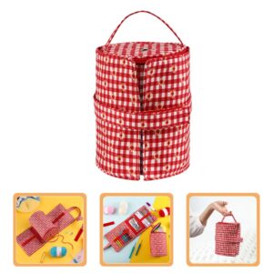 SEWACC Knitting Tools Bag Crochet Organizer Bag Yarn Storage Tote Knitting Accessories Supplies Yarn Holder with Grommets Crochet Project Case