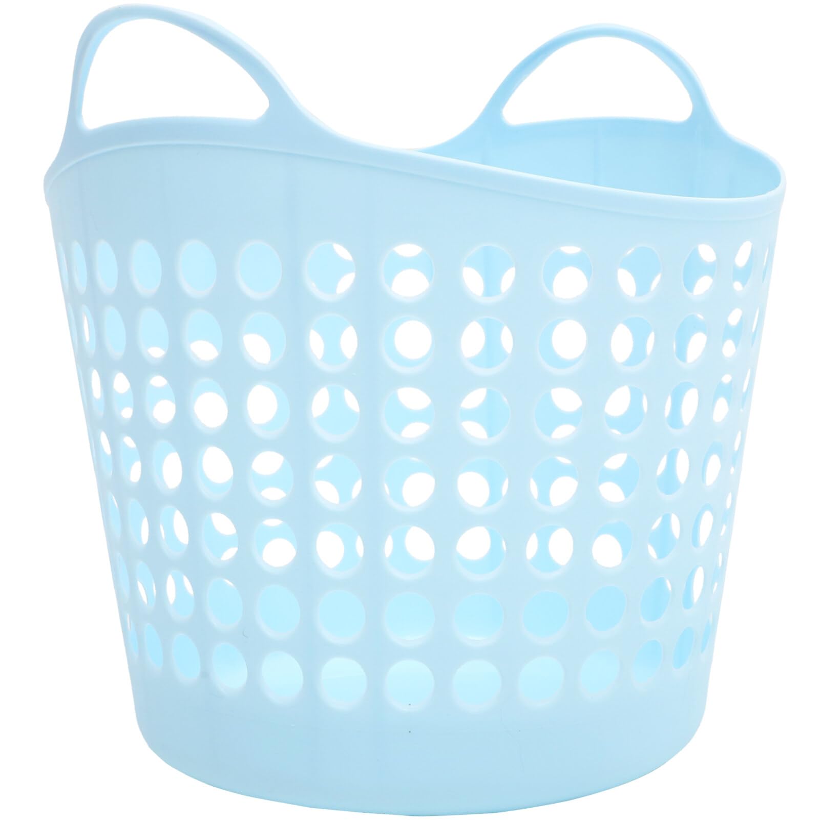 Flexible Laundry Basket - Plastic Hamper with Carry Handle Dirty Clothes Basket Grocery Basket Large Storage Hamper for Bathroom Laundry Room 30l