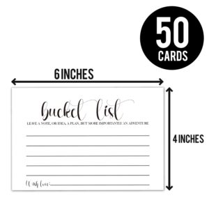 ETIKEDO 50 Bucket List Cards, Bucket List Suggestions Cards for Birthday Retirement Anniversary Party, Wedding, Bridal Shower Wedding Reception Activity, Adventurous Ideas Bucket List. 4" x 6"