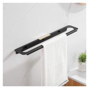 Towel Racks Towel Holder Bath Towel Bar, Thicken 304 Stainless Steel Towel Holder, 22.4 Inch Black Gold Towel Rail, Wall Mounted for Bathroom, Kitchen, Hotel, Bathroom Accessories