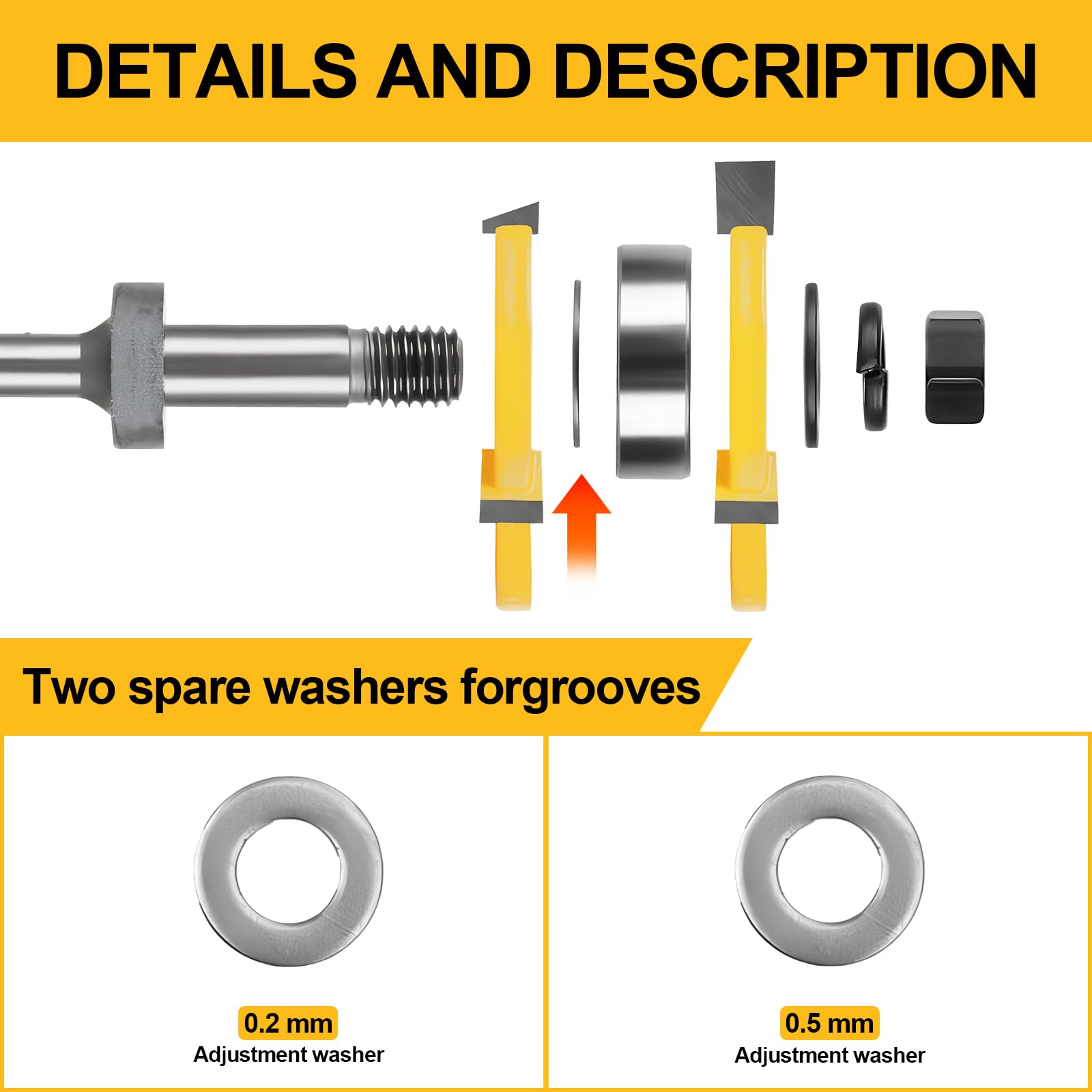 Tongue and Groove Router Bit Set of 2 Pieces,Router Bits 1/4 Shank,3 Teeth Adjustable T Shape Wood Milling Cutter,Router Bits,Lock Miter Router Bit,Shank Router Bit,Tongue and Groove Router Bit