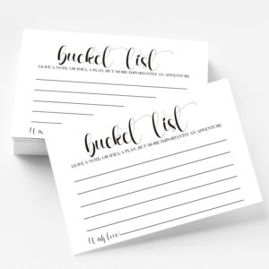 etikedo 50 bucket list cards, bucket list suggestions cards for birthday retirement anniversary party, wedding, bridal shower wedding reception activity, adventurous ideas bucket list. 4" x 6"