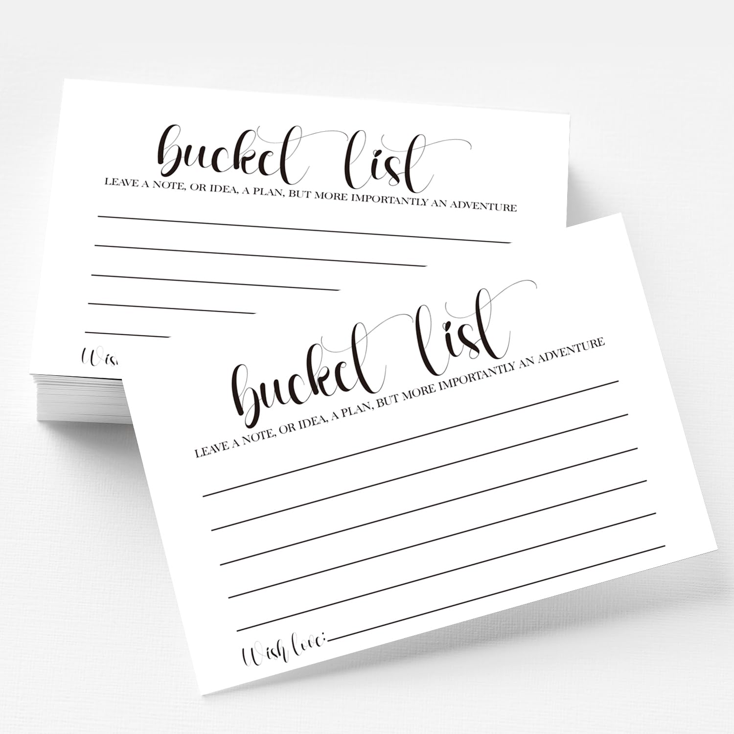 ETIKEDO 50 Bucket List Cards, Bucket List Suggestions Cards for Birthday Retirement Anniversary Party, Wedding, Bridal Shower Wedding Reception Activity, Adventurous Ideas Bucket List. 4" x 6"