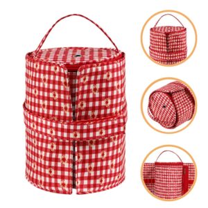 SEWACC Knitting Tools Bag Crochet Organizer Bag Yarn Storage Tote Knitting Accessories Supplies Yarn Holder with Grommets Crochet Project Case