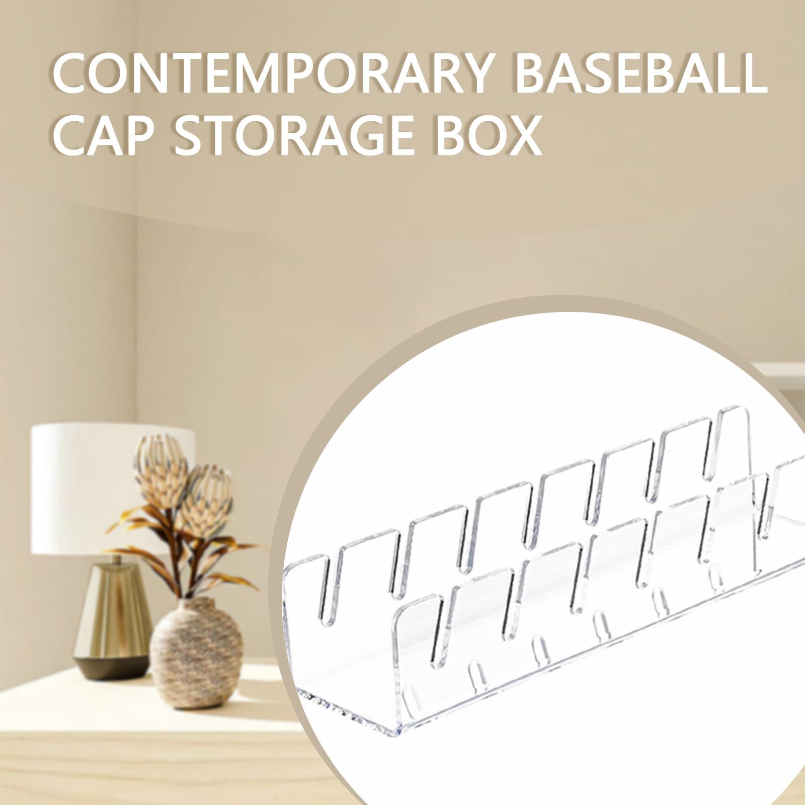 JIAOJIAO Hat Stand for Baseball Caps, 2 Pcs No Install Acrylic Hat Organizer for 14 Baseball Caps, Hat Racks for Baseball Caps Display and Organizer for Bedroom, Closet, Dresser, Office