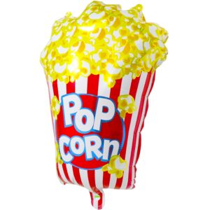 Big Popcorn Balloon Movie Night Party Decoration Carnival Circus Party Supplies, 6 Pack Cartoon Movie Popcorn Balloons Food Mylar Balloons For Happy Birthday Baby Shower Bridal Wedding Supplies