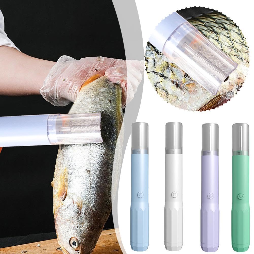 GHRYTY Electric Fish Descaler,Portable Electric Fish Scaler Remover,Powerful Electric Fish Scaler,Fish Scaler Descaler Tool,Waterproof Fishing Scale Fish Skin Cleaner Brush