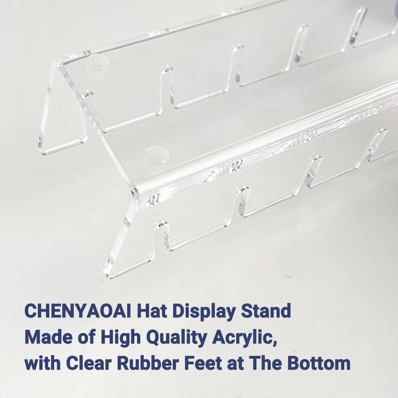 CHENYAOAI 2 Pack Hat Stand for Baseball Caps Display and Organizer, No Install Acrylic Hat Holder for 14 Baseball Caps for Bedroom, Closet, Dresser 2024 New (Clear)