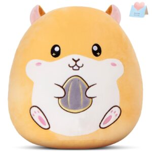 cozyworld 12" hamster plush pillow stuffed animal cute hamster plush toy, super soft cartoon hugging toy gifts for bedding, kids sleeping kawaii pillow