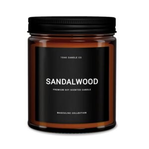 1oak scented candles for men - sandalwood candles - mens candles for home - masculine candle - soy wax scented candles - long burning candles premium - soy wax