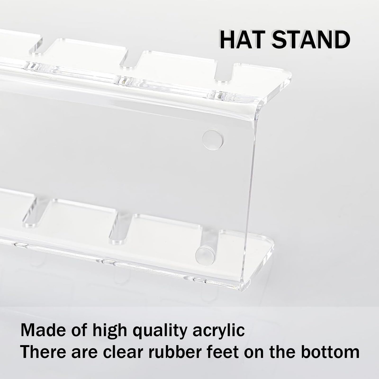 JIAOJIAO Hat Stand for Baseball Caps, 2 Pcs No Install Acrylic Hat Organizer for 14 Baseball Caps, Hat Racks for Baseball Caps Display and Organizer for Bedroom, Closet, Dresser, Office