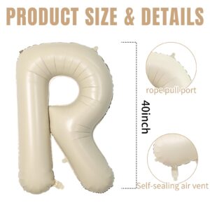 40 Inch Cream BRIDE Balloons, Large Letter Balloons Foil Helium Balloons, Beige Mylar Big Alphabet Balloons, Cream Balloon Letters for Wedding Engagement Bride To Be Party Decorations