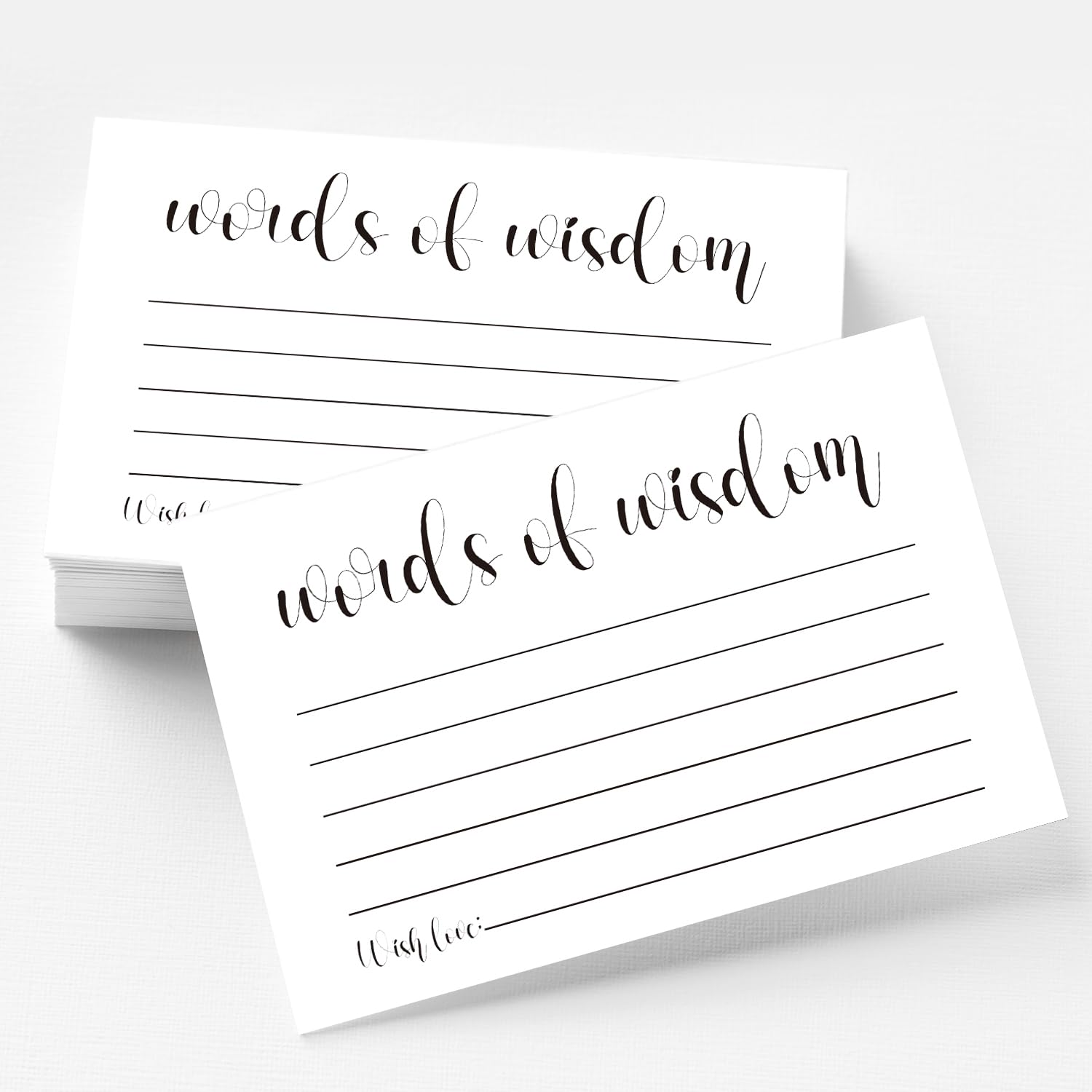 50 Words of Wisdom Advice Cards, Blank Advice Cards, Guest Book Alternative for Graduation, Bridal or Baby Shower Party Games, Boy or Girl Baby Predictions.4" x 6"