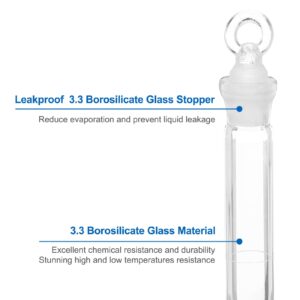 PATIKIL 25ml Volumetric Flask, 2Pcs 3.3 Borosilicate Glass Graduated Volumetric Measuring Flask with Glass Stopper Tolerance 0.16ml for Lab Experiment, Clear