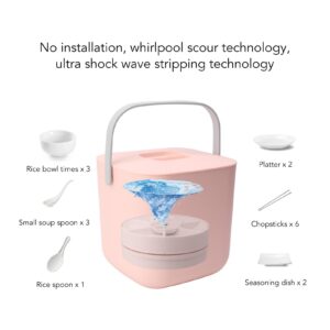 Portable Countertop Dishwashers Mini Dishwasher 18W 8.5V 2A 2000mah Automatic Shut Off USB Compact Mini Dishwasher Pink (Pink)