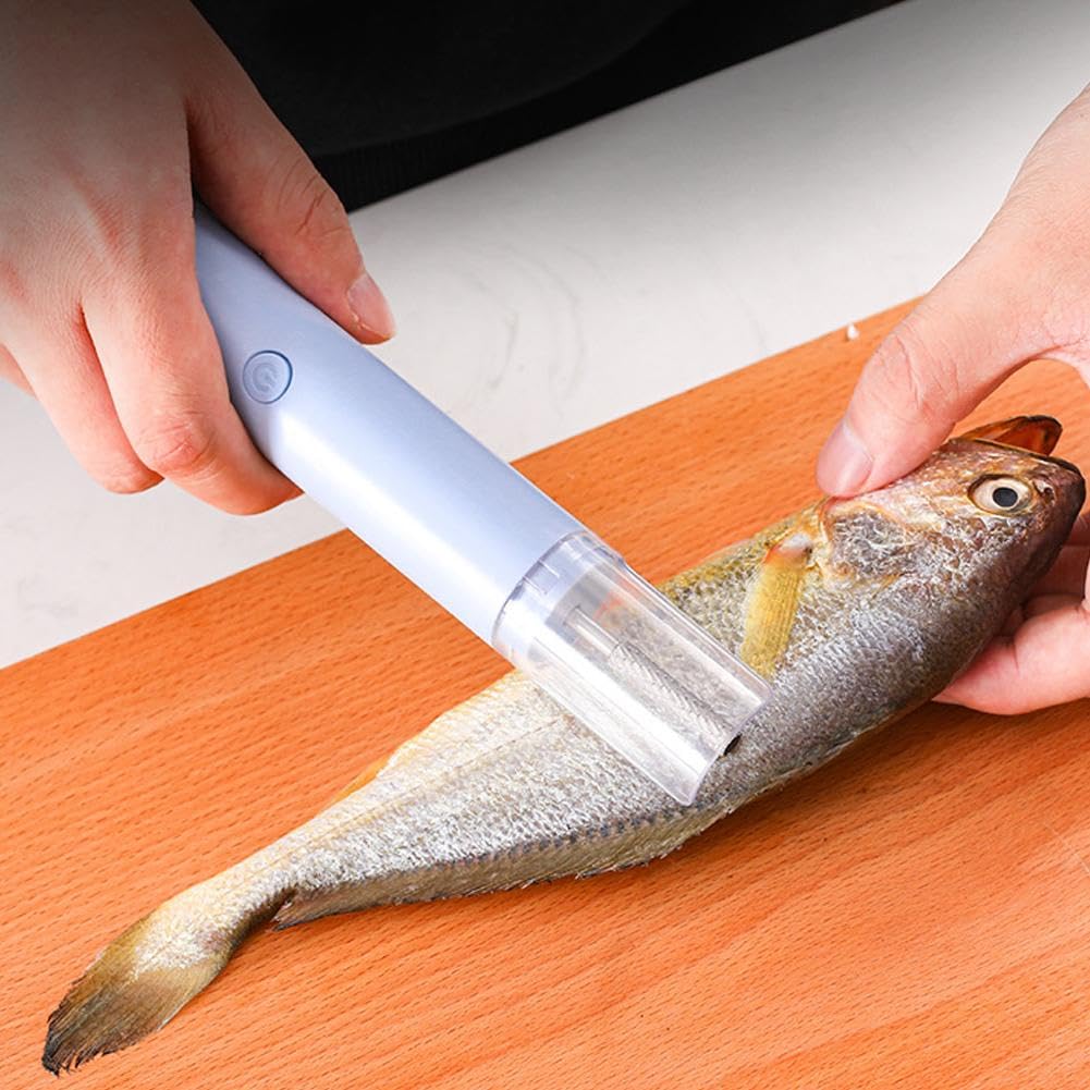 GHRYTY Electric Fish Descaler,Portable Electric Fish Scaler Remover,Powerful Electric Fish Scaler,Fish Scaler Descaler Tool,Waterproof Fishing Scale Fish Skin Cleaner Brush