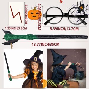 17PCs Wizard Party Favors Magic Wand Hat Glasses Frame Magic Scarf Tie Tattoo for Birthday Halloween Party Cosplay Costume Dress Up Accessories