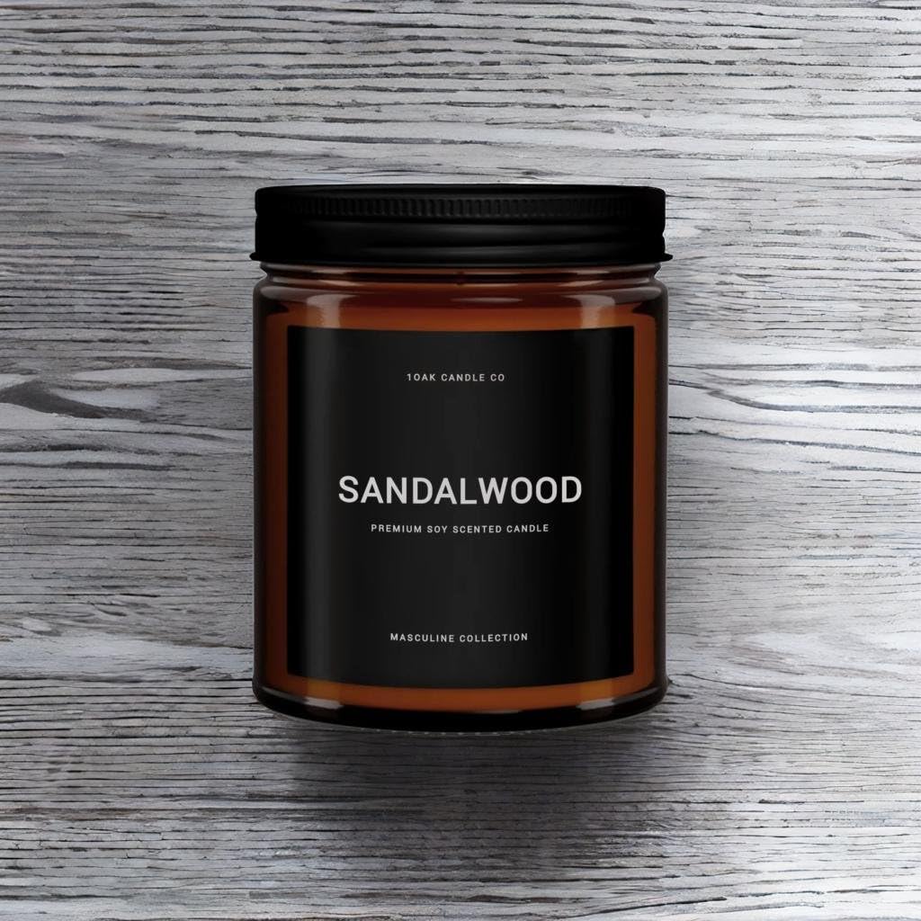 1OAK Scented Candles for Men - Sandalwood Candles - Mens Candles for Home - Masculine Candle - Soy Wax Scented Candles - Long Burning Candles Premium - Soy Wax