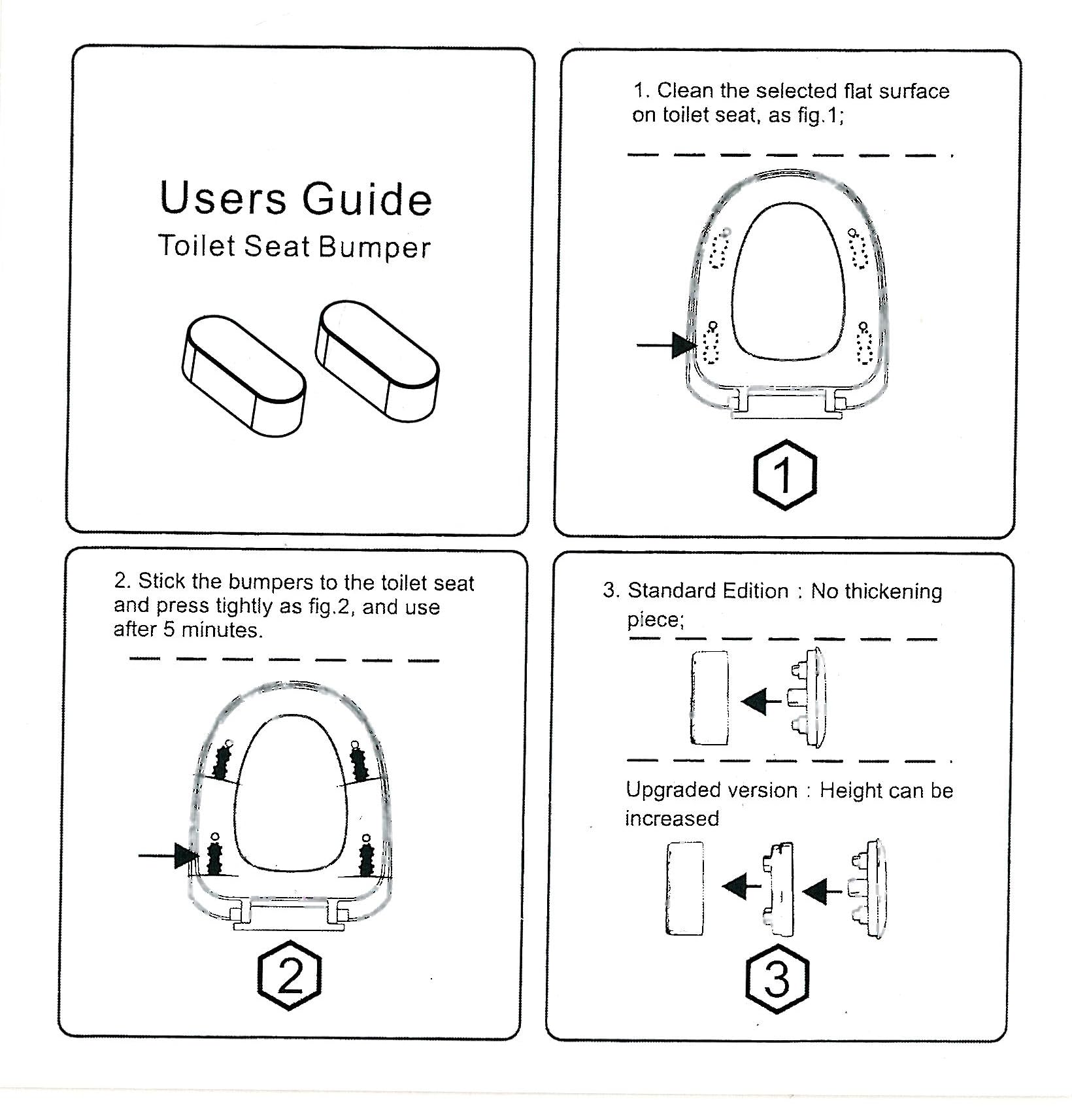 Toilet Seat Bumper (Upgrade 3.0) Bidet Seat Bumpers with Strong Buffer and Adhesive Function for Bidet Attachment - Keep Your Toilet Seat More Secure and Comfortable!(4 Pieces)