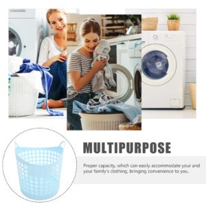 Flexible Laundry Basket - Plastic Hamper with Carry Handle Dirty Clothes Basket Grocery Basket Large Storage Hamper for Bathroom Laundry Room 30l