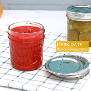 COMUDOT Mason Jars 6 OZ,16 PACK Glass Canning jars With Lids,Small Mason Jars For Jelly,Jam,Honey,Wedding Favors,Shower Favors