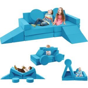 edbuosy toddler couch kids sofa modular - 18pcs children couches building fort, convertible foam playing cushion creative playroom floor furniture for baby 1-3 to teen sofa and play set