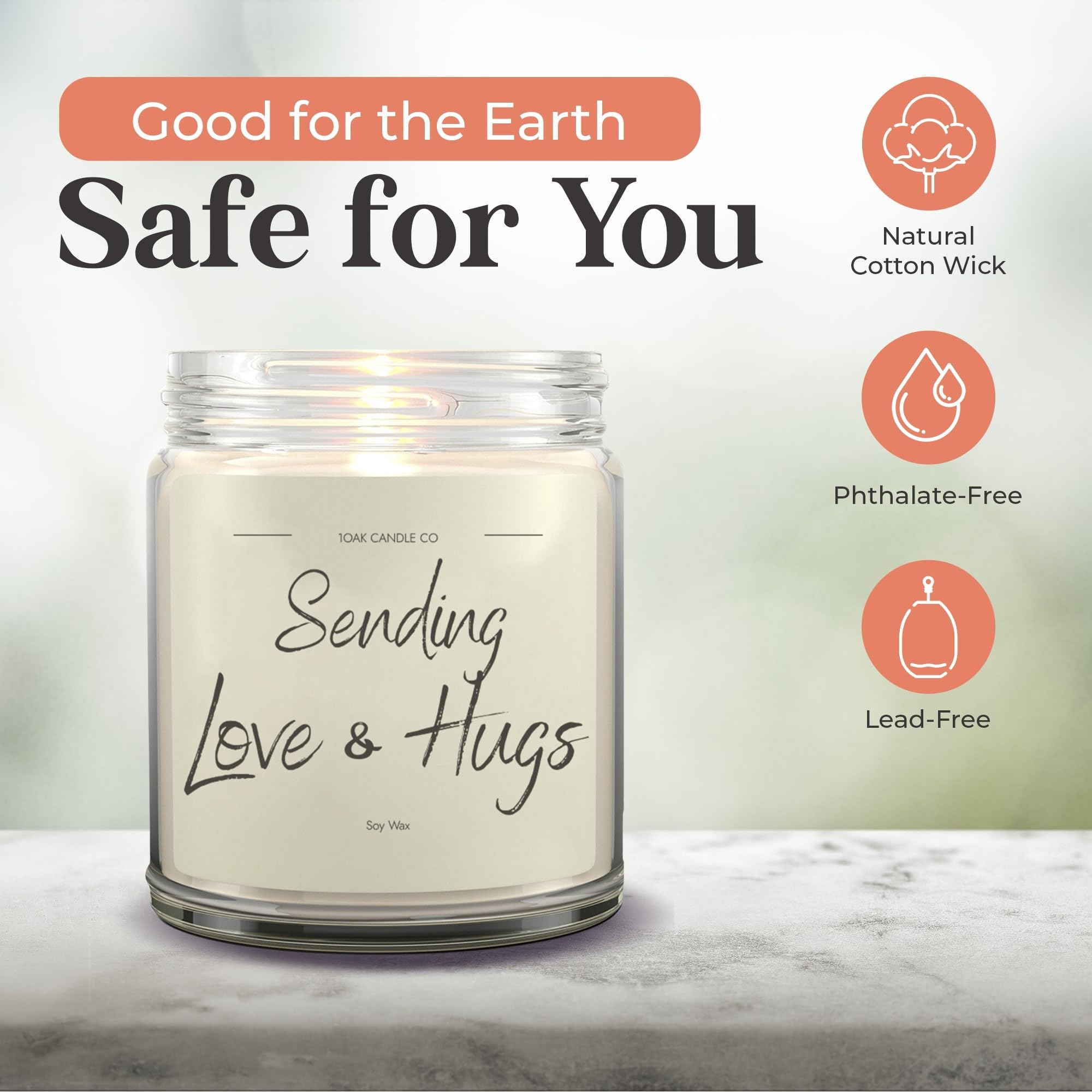 1OAK Vanilla Soy Candles - Big Hug Candle - Grief Gifts for Women - Thinking of You Gifts for Women - Sympathy Gift - Condolence Gift - Sympathy Candle - Cheer Up Gifts - Sending You a Hug Candle