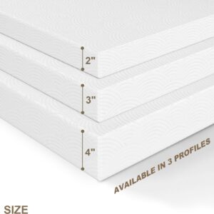 Zenzy 4" Twin Extra Long Firm Memory Foam Mattress Topper, [Removable] [Washable] Cover and [Adjustable] Straps, CertiPUR-US Certified Firm Mattress Topper Twin XL for College Dorm- White