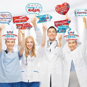 HOWAF 20 Pieces Nurse Appreciation Week Party Yard Signs, Thank You Nurses Party Decorations Yard Welcome Sign for RN Graduation Party, Happy National Nurses Week Party Supplies for Indoor Outdoor