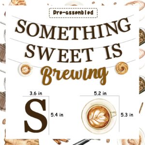 Jollyboom Coffee Baby Shower Decoration Banner, Something Sweet Is Brewing Banner Brunch Tea Baby Shower Decoration for Coffee Theme Baby Shower Gender Reveal Party