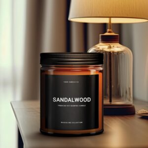 1OAK Scented Candles for Men - Sandalwood Candles - Mens Candles for Home - Masculine Candle - Soy Wax Scented Candles - Long Burning Candles Premium - Soy Wax