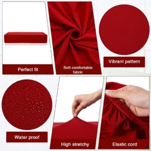 Newwiee 8 Pcs Patio Stretch Patio Sofa Cushion Covers Outdoor Cushion Cover Replacement for 4 Backrests and 4 Cushions Covers, Waterproof Couch Chair Seat Cover Furniture Protector (Wine Red)