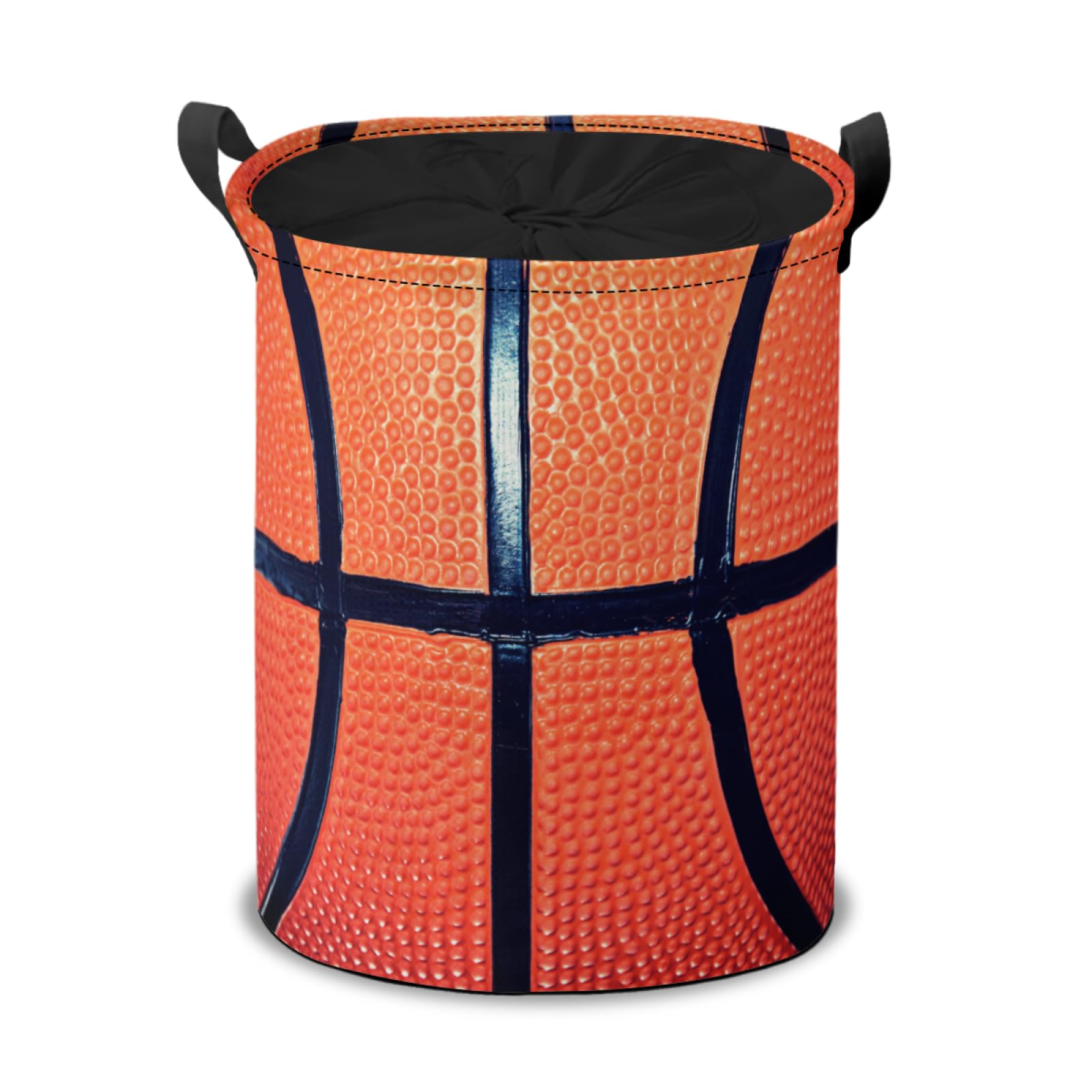 Laundry Basket with Handle Basketball 45L Laundry Hamper Collapsible Toys Storage Basket with Drawstring Toys Room Storage Basket