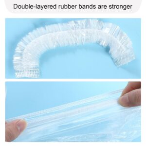 100pcs Plastic Bowl Covers Elastic Reusable, Bowl Covers for Bread Proofing, Sourdough Bread Baking Supplies, Plastic Covers for Bowls, Plastic Wrap, Bowl Covers, Food covers, BPA Free, Food Grade