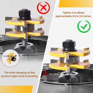 Tongue and Groove Router Bit Set of 2 Pieces,Router Bits 1/4 Shank,3 Teeth Adjustable T Shape Wood Milling Cutter,Router Bits,Lock Miter Router Bit,Shank Router Bit,Tongue and Groove Router Bit