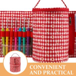 SEWACC Knitting Tools Bag Crochet Organizer Bag Yarn Storage Tote Knitting Accessories Supplies Yarn Holder with Grommets Crochet Project Case