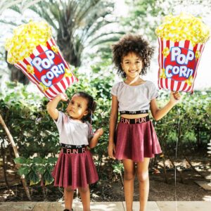 Big Popcorn Balloon Movie Night Party Decoration Carnival Circus Party Supplies, 6 Pack Cartoon Movie Popcorn Balloons Food Mylar Balloons For Happy Birthday Baby Shower Bridal Wedding Supplies