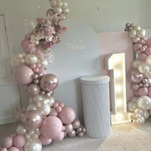 Pearl Balloon Arch Pearl White Sand Double Stuffed Balloons Arch With Pearl Stickers 5/10/12/18 Inch Bridal Shower Balloon Arch Pearl Ivory Balloon Garland For Wedding Birthday Baby Shower Decorations