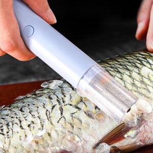 GHRYTY Electric Fish Descaler,Portable Electric Fish Scaler Remover,Powerful Electric Fish Scaler,Fish Scaler Descaler Tool,Waterproof Fishing Scale Fish Skin Cleaner Brush