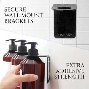 FINESSY Soap Shampoo Conditioner Dispenser Bathroom Wall Mount, Soap and Shampoo Dispenser for Shower Wall, Shower Dispenser 3 Chamber No Drill, Bathroom Soap Dispenser Set, Shower Soap Dispenser