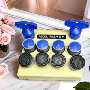 8PCS Faucet Cache Aerator, 18.5mm Water-Saving Flow Limiter Set for Bathroom or Kitchen Replacement Parts, With 2PCS Wrench Disassembly Tool(1.5GPM)