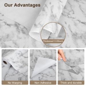 Non-Adhesive Drawer and Shelf Liner 12IN x 20FT，Non Slip Cabinet and Cupboard Liner, Kitchen Cabinet Liners for Shelves, Waterproof Drawer Shelf Liners for Cabinets/Bathroom Cupboard, Marble Pattern