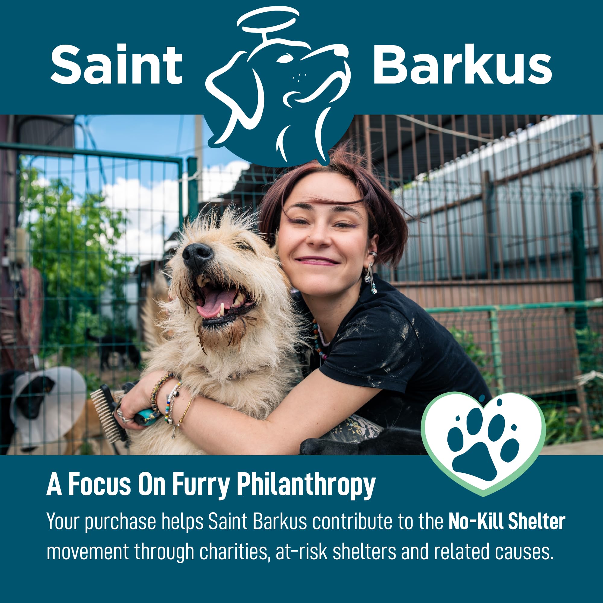 Saint Barkus Probiotic + Fiber Regularity & Digestive Health. Probiotic Supplements for Dogs for Gut Health, Regularity, Upset Stomach and Allergies. Give Back to No-Kill Shelters! 90 Count