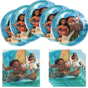 birthday party supplies for moana, include 20 plates and 20 napkins, for moana theme birthday party decorations