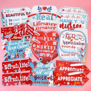 HOWAF 20 Pieces Nurse Appreciation Week Party Yard Signs, Thank You Nurses Party Decorations Yard Welcome Sign for RN Graduation Party, Happy National Nurses Week Party Supplies for Indoor Outdoor