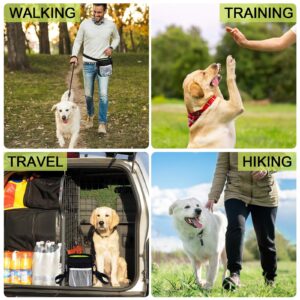 Dog Clicker Training Kit, Dog Training Treat Pouch and Dog Clickers, Dog Treat Bag with Clicker Training for Dogs, Pet Treat Bag with Waist Belt Shoulder Strap Poop Bag Dispenser - Black /w 2 Clickers