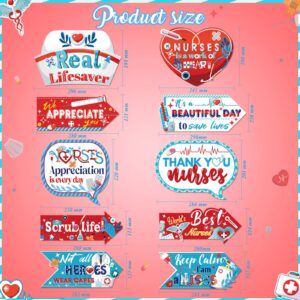 HOWAF 20 Pieces Nurse Appreciation Week Party Yard Signs, Thank You Nurses Party Decorations Yard Welcome Sign for RN Graduation Party, Happy National Nurses Week Party Supplies for Indoor Outdoor