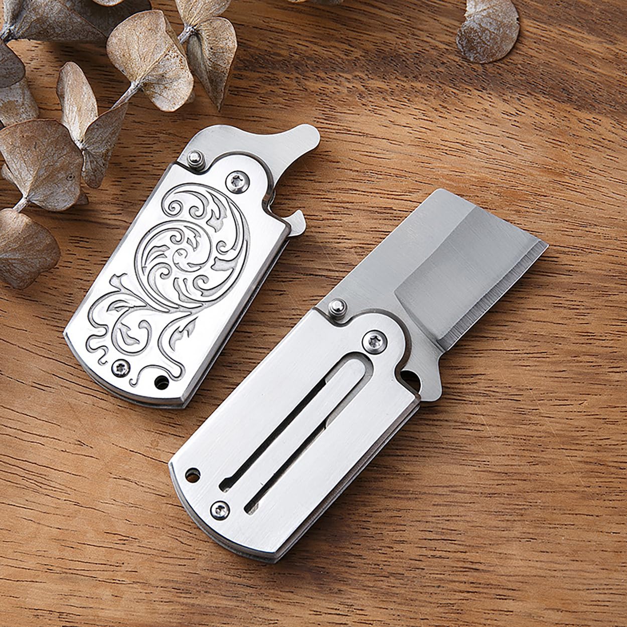 NBFDY Small Pocket Knife, EDC Pocket Knife, D2 Steel Blade and Stainless Steel Handle, Package Opener Box Cutter Knife(KPQ-306L)