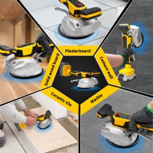 Cordless Tile Vibration Leveling Machine,for Dewalt 20V Max Battery, Portable Tiler Vibrator Tool with 8 Adjustable Speed,Suction Cup,Digital Display for Floor,Tile,Wall (Battery Not Included)